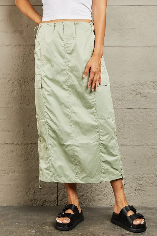 HYFVE Just In Time High Waisted Cargo Midi Skirt lace skirt intricate