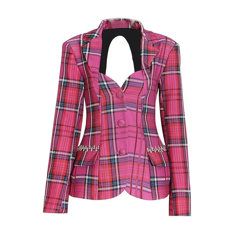 college style open-back suit jacket Faux Fur Jacket Real Fur Jacket Shearling Jacket