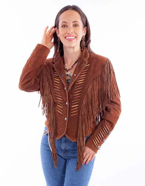 Wooden Beaded Fringe Jacket Knit Fabric Woven Fabric Fleece Fabric
