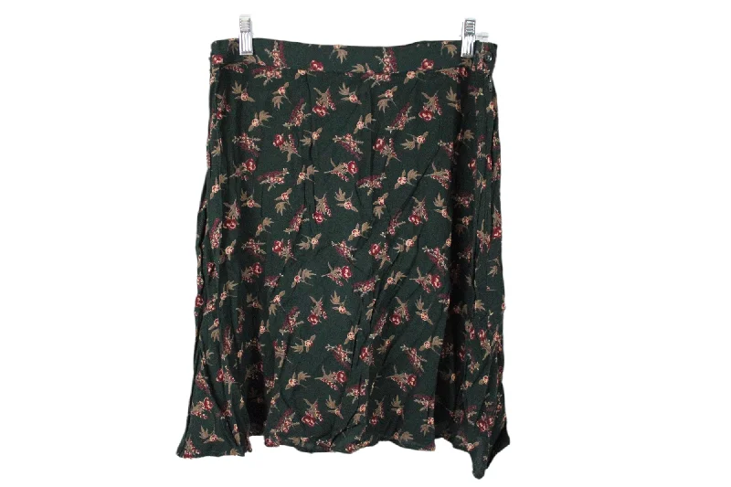 Vintage Maggie Lawrence Evergreen Skirt | 18/20 ( Women's 12) leather skirt bold
