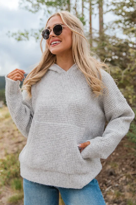 Found Your Love Grey Oversized Waffle Hooded Sweater FINAL SALE Solid Color Striped Floral Print Found Your Love Grey Oversized Waffle Hooded Sweater FINAL SALE Solid Color Striped Floral Print