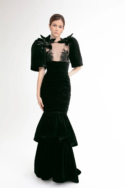 Velvet top with skirt summer skirt style