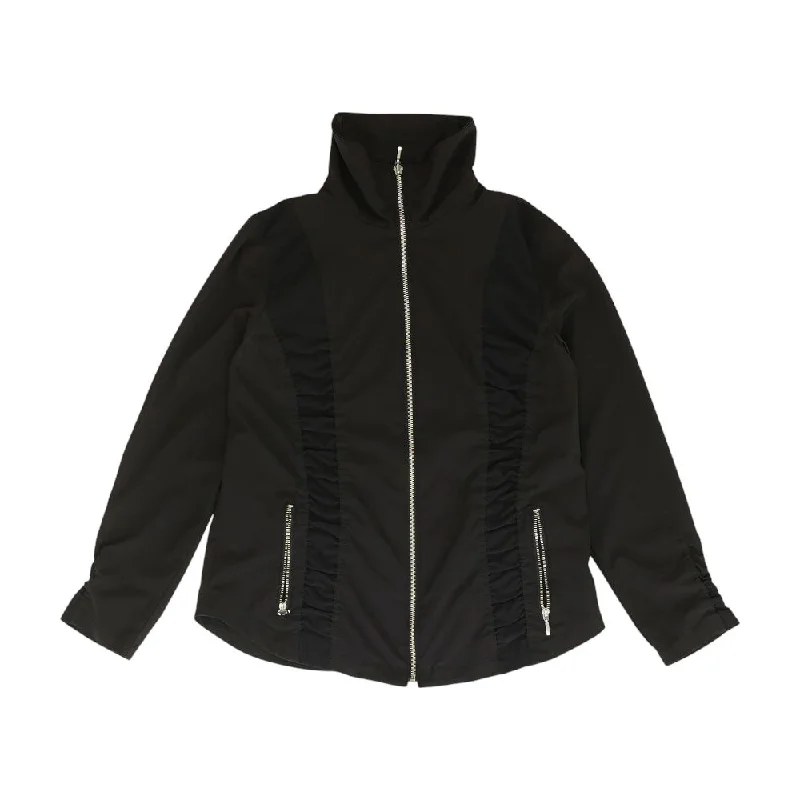 Black Solid Active Jacket Fleece Jacket Down Jacket Parka