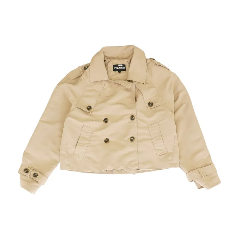 Tan Solid Lightweight Jacket Rayon Fabric Velvet Fabric Corduroy Fabric