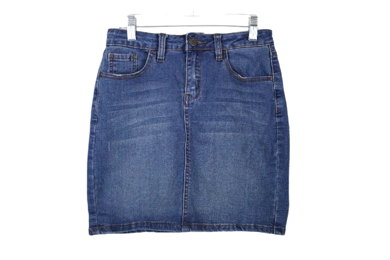 Refuge Denim Stretch Skirt | XS breathable skirt fabric
