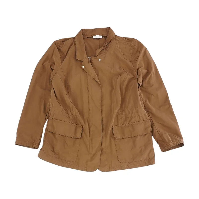 Brown Solid Jacket Jacket Blazer Coat