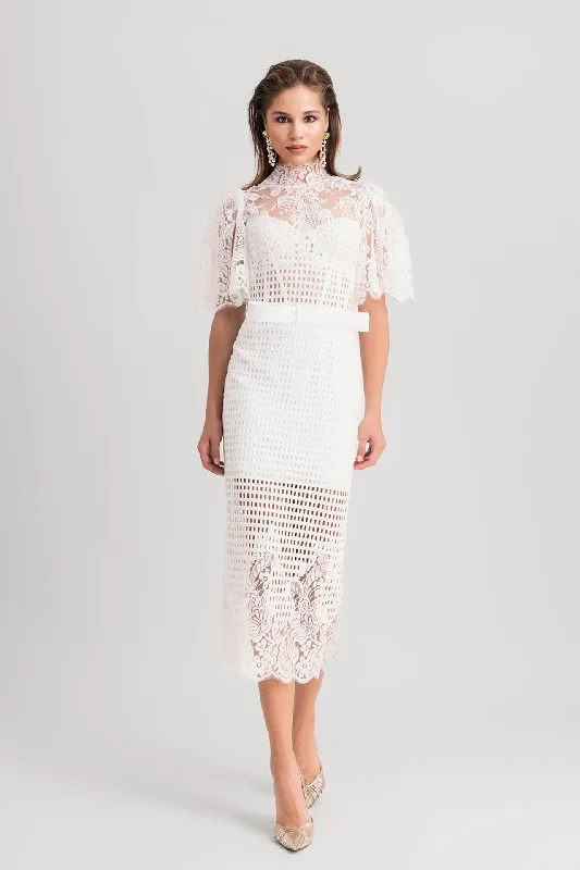 Lace top paired with lace skirt lace skirt intricate