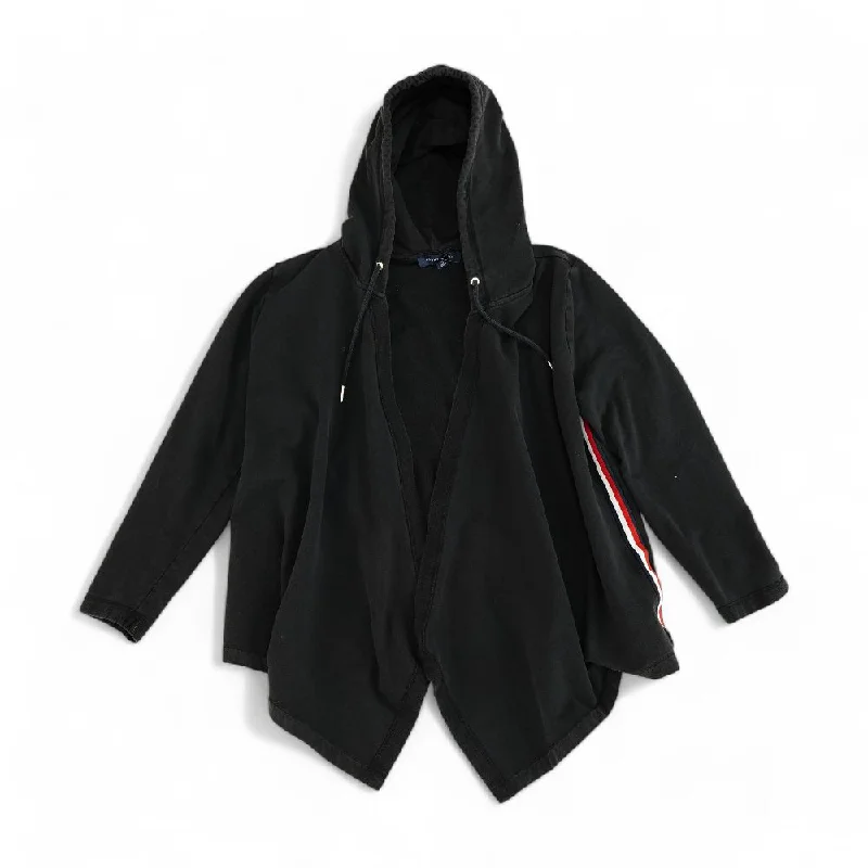 Black Solid Jacket Front Pockets Side Pockets Patch Pockets