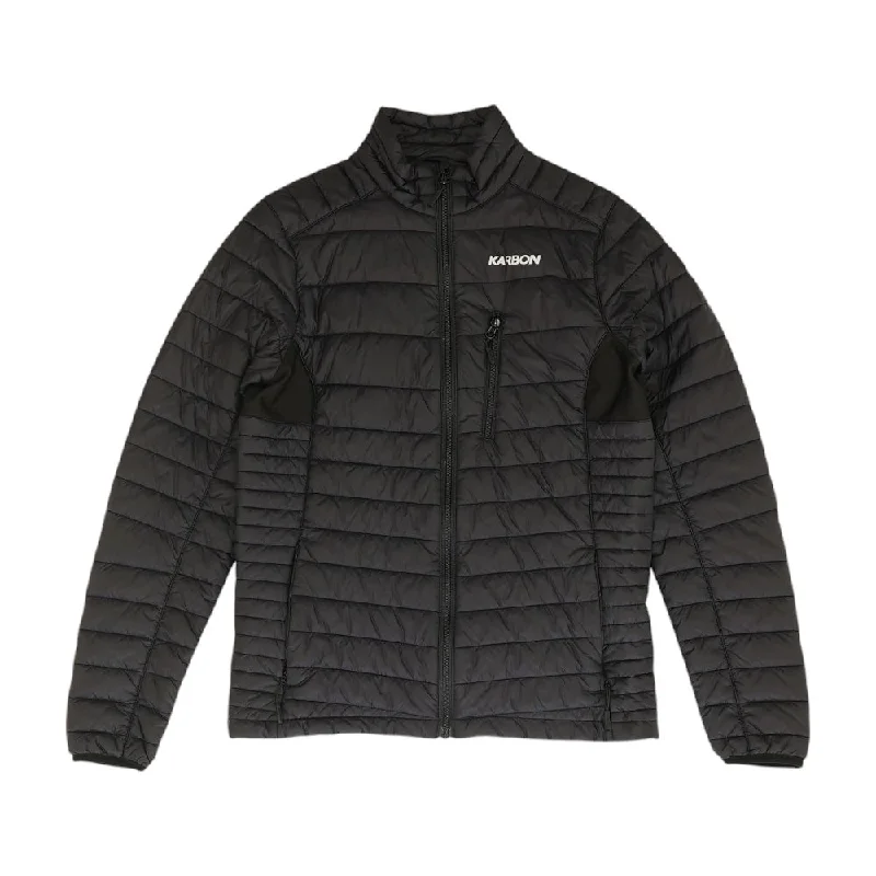 Black Solid Puffer Jacket Print Jacket Jacquard Jacket Embroidered Jacket