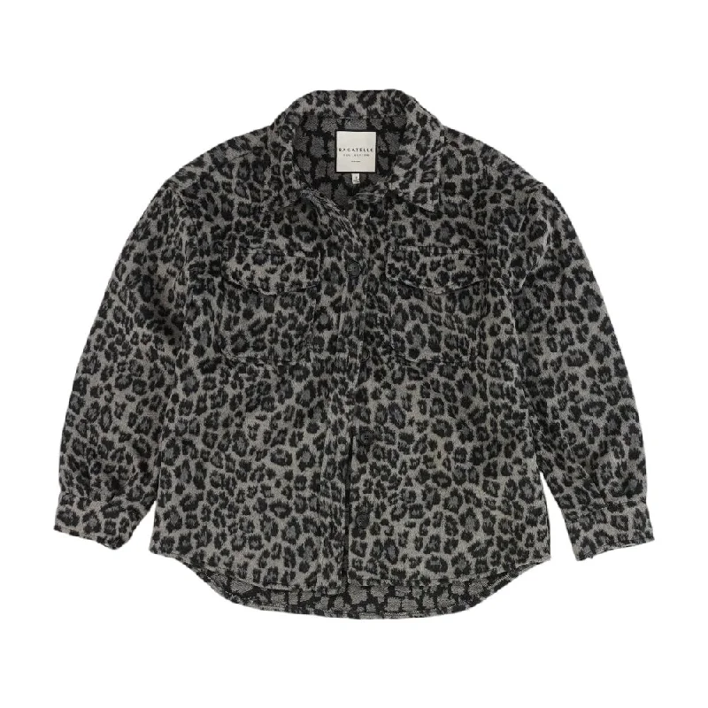 Gray Animal Print Jacket Lace Jacket Ribbed Jacket Sequined Jacket