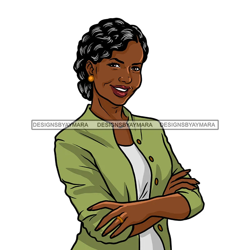 Black Woman Senior Citizen Granny Grandma Gray Hair Green Jacket Arms Crossed  Skillz JPG PNG Clipart Cricut Silhouette Cut Cutting Elasticated Jacket Padded Jacket Insulated Jacket