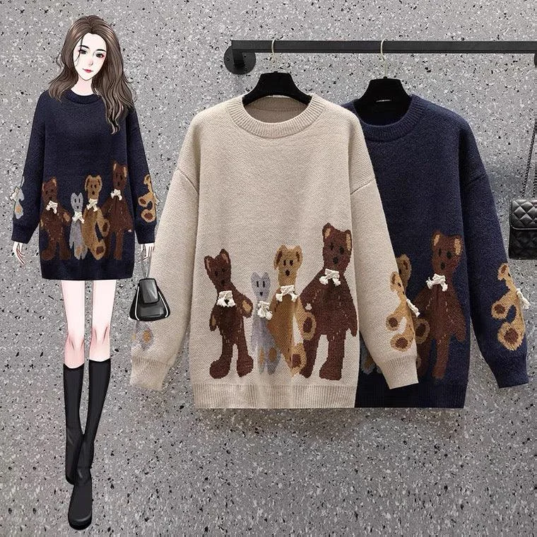 Saddle Statement Sweater Dress Fleece Fabric Down Fabric Feather Fabric