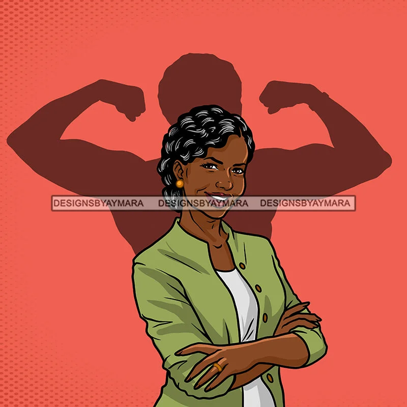 Black Woman Senior Citizen Granny Grandma Gray Hair Green Jacket Arms Crossed Pink Coral Background  Skillz JPG PNG Clipart Cricut Silhouette Cut Cutting Toggled Jacket Drawstring Jacket Belted Jacket