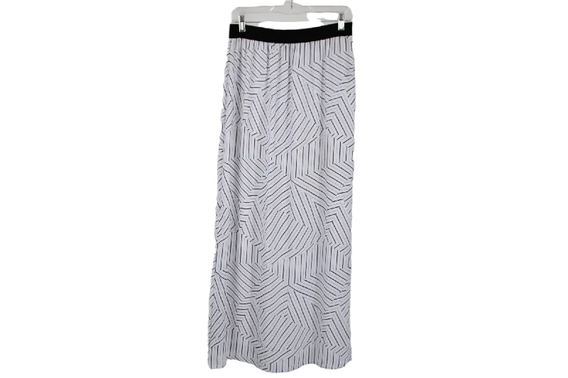 Worthington White Black Chiffon Maxi Skirt | M linen skirt relaxed