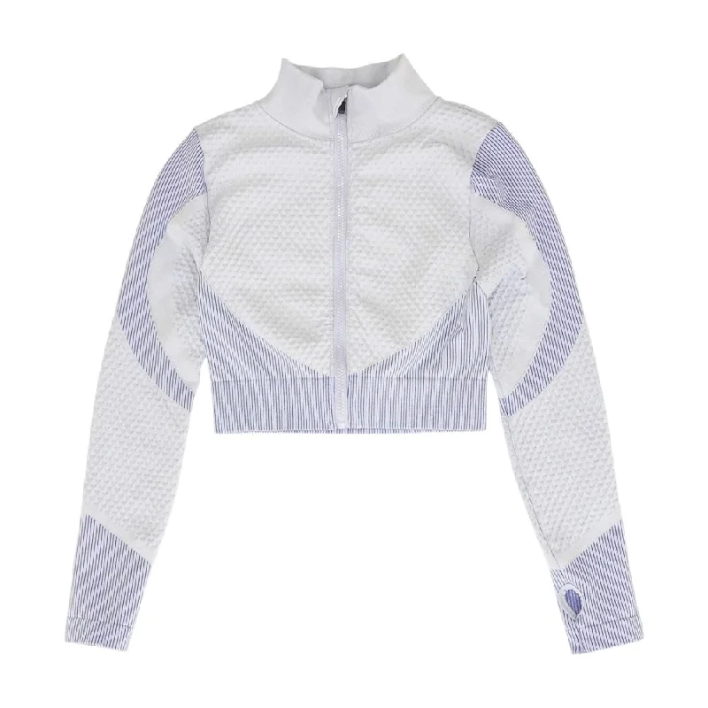 Blue Misc Active Jacket Notch Collar Peter Pan Collar Cowl Neck