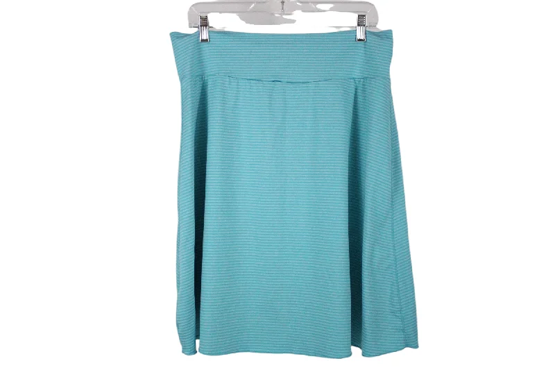 Tranquility Blue Striped Skirt | L velvet skirt luxury