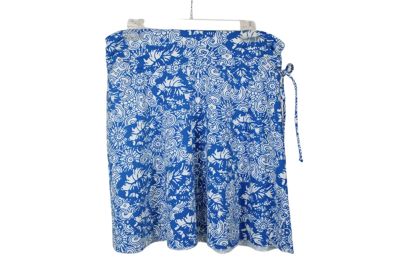 Soybu Blue Skirt | L silk skirt sleek