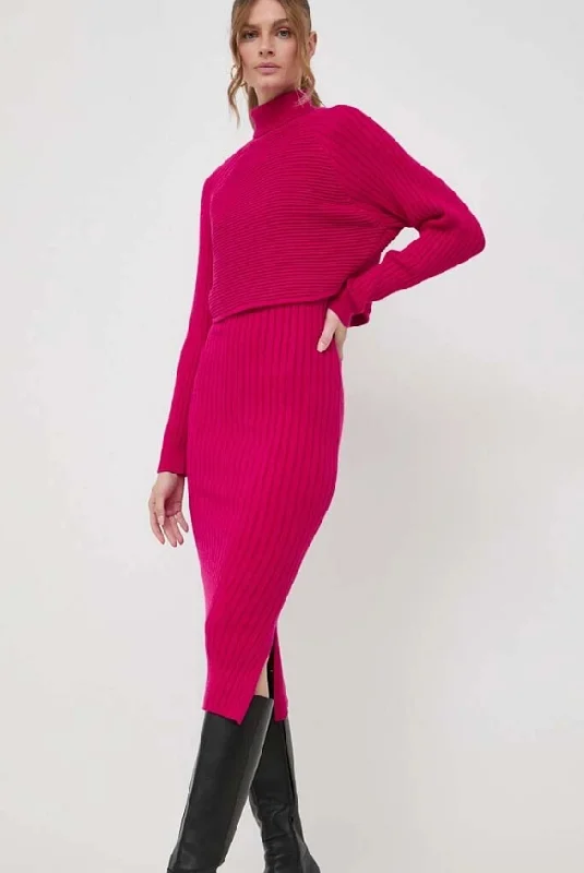 MORGAN - Dress and Sweater SET Print Jacquard Patchwork