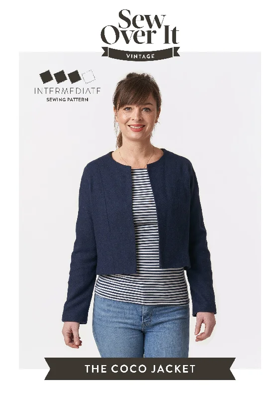 Coco Jacket PDF Sewing Pattern Belted Jacket Elasticated Jacket Padded Jacket