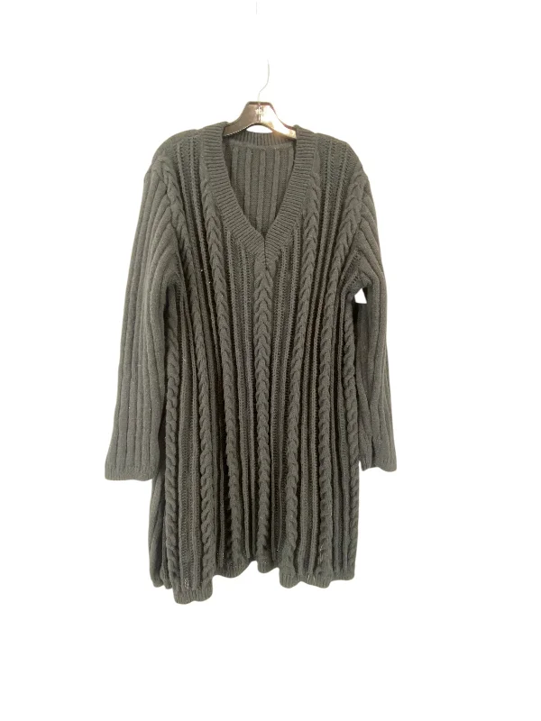 Dress Sweater By Shein In Black, Size: 2x Polka Dot Checkered Tartan