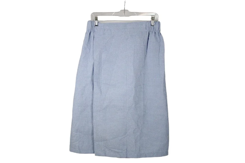 Light Blue Waffle Knit Wrap Skirt | XL cotton skirt soft