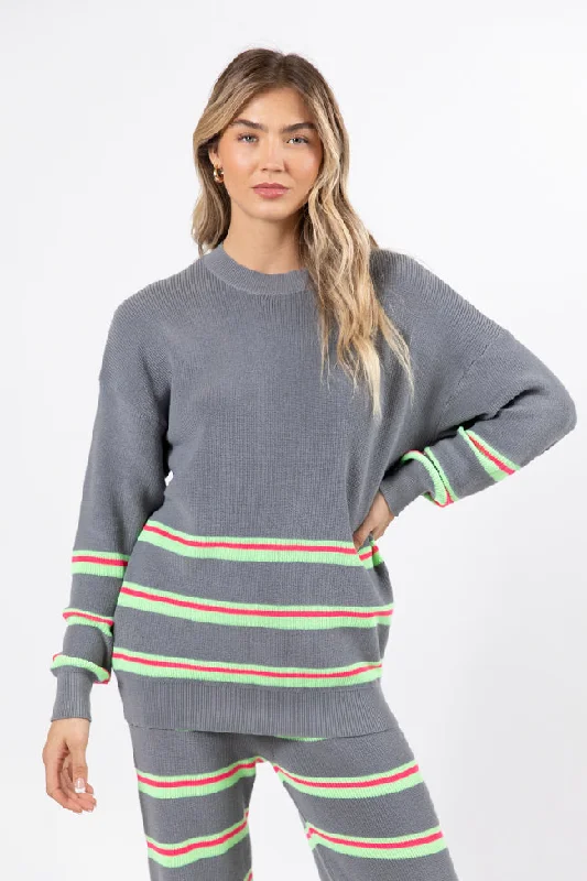 Seeing Stripes Pink and Green Striped Sweater FINAL SALE Lightweight Heavyweight Midweight Seeing Stripes Pink and Green Striped Sweater FINAL SALE Lightweight Heavyweight Midweight