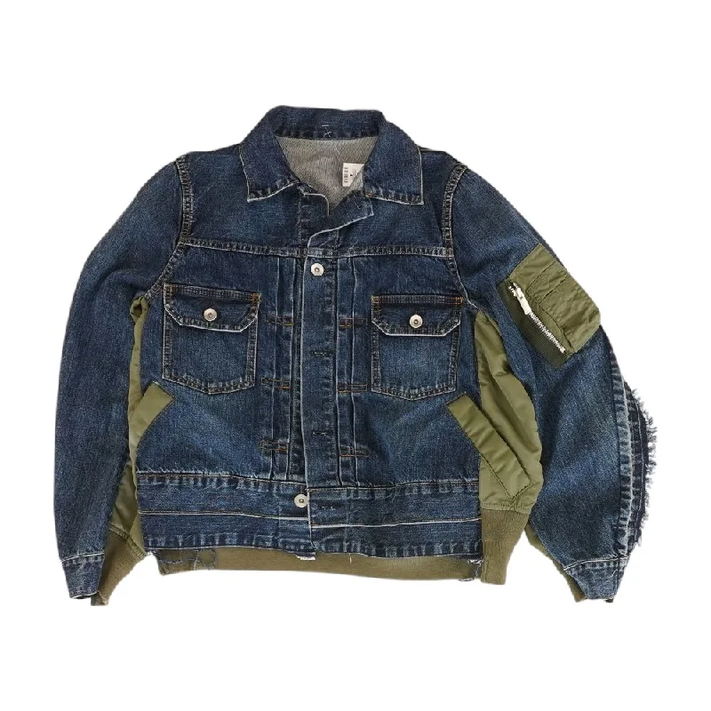 Denim and Nylon Twill Jacket Denim Jacket Leather Jacket Suede Jacket