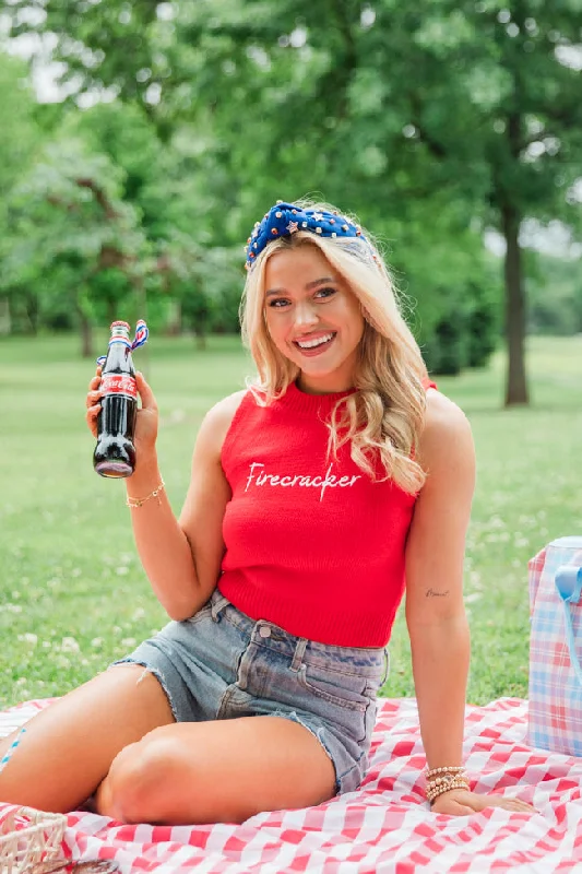 Feels Like Freedom Red Firecracker Sweater Tank FINAL SALE Anti-Pilling Anti-Shrink Durable Feels Like Freedom Red Firecracker Sweater Tank FINAL SALE Anti-Pilling Anti-Shrink Durable