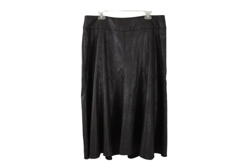 CJ Banks Brown Faux Leather Skirt | 14W wool skirt breathable