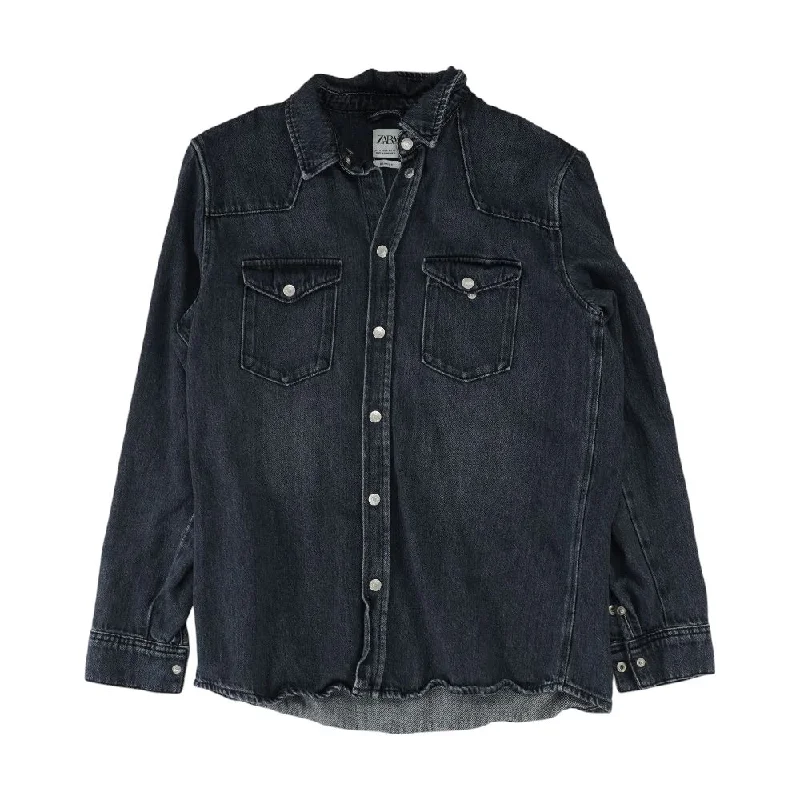 Black Solid Denim Jacket Belted Jacket Elasticated Jacket Padded Jacket