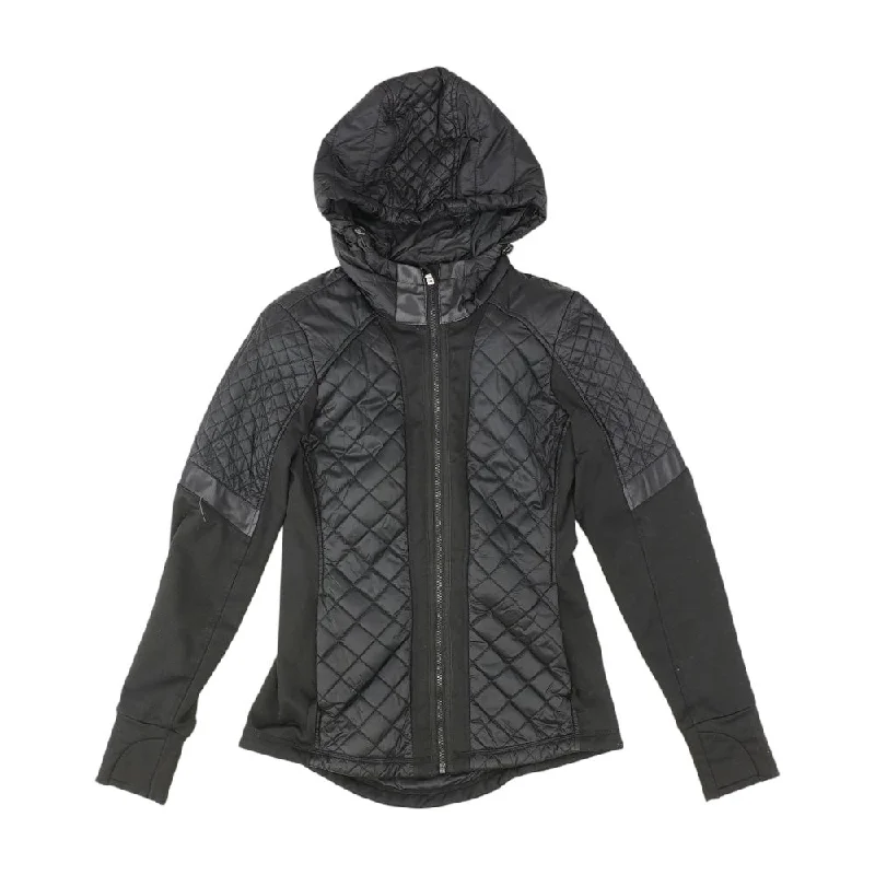 Black Solid Jacket Fleece Jacket Down Jacket Parka