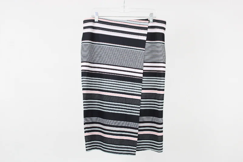 NEW New York & Company Striped Skirt | 14 cotton skirt soft