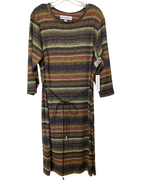 Dress Sweater By Emma And Michele In Striped Pattern, Size: 1x Long Sweater Short Sweater Cropped Sweater Dress Sweater By Emma And Michele In Striped Pattern, Size: 1x Long Sweater Short Sweater Cropped Sweater