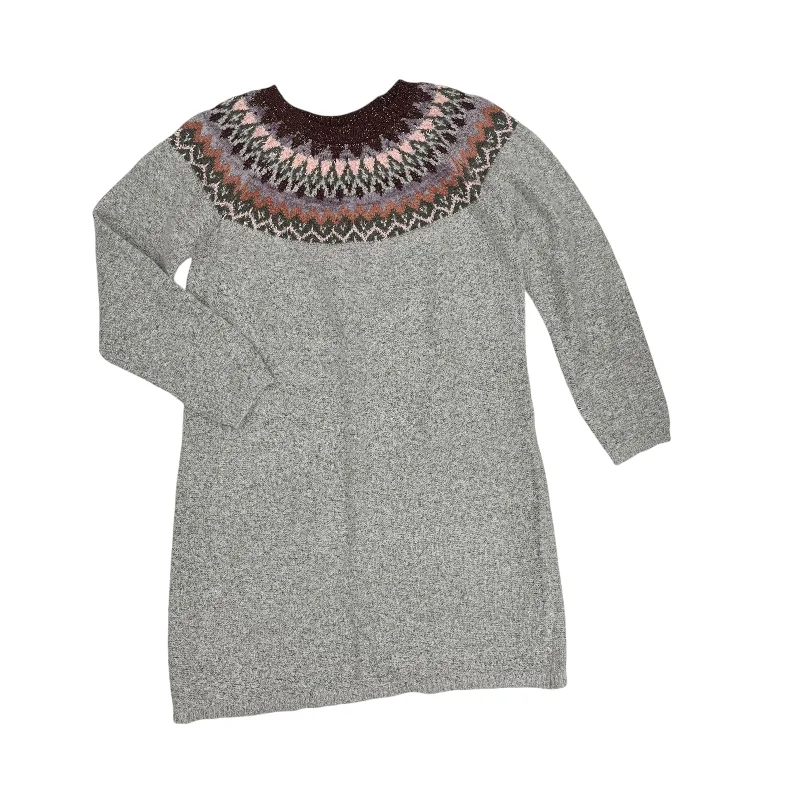 Dress Sweater By Maurices In Grey, Size:1X Iron Safe Non-Iron Wrinkle Free