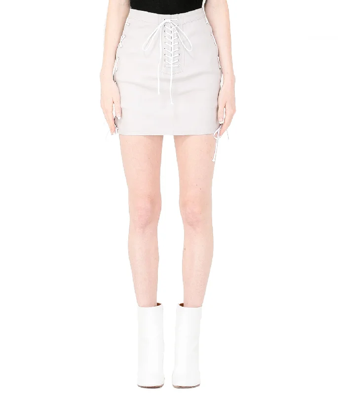 Grey Mini Skirt tiered skirt playful