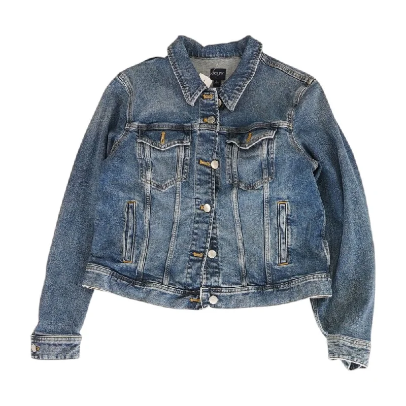Blue Solid Denim Jacket Denim Jacket Leather Jacket Suede Jacket