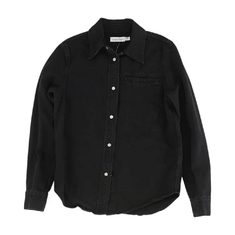 Black Solid Denim Jacket Cotton Fabric Linen Fabric Terry Fabric