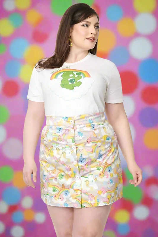 Care Bears x Unique Vintage Plus Size Kingdom Of Caring Print Mini Skirt wool skirt warm