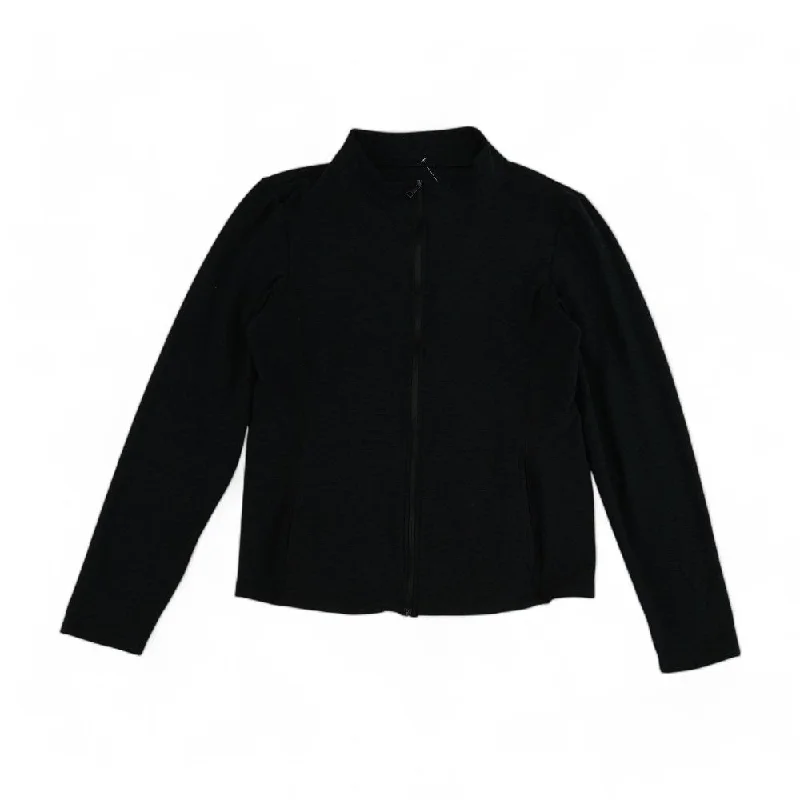 Black Solid Active Jacket Denim Fabric Leather Fabric Suede Fabric