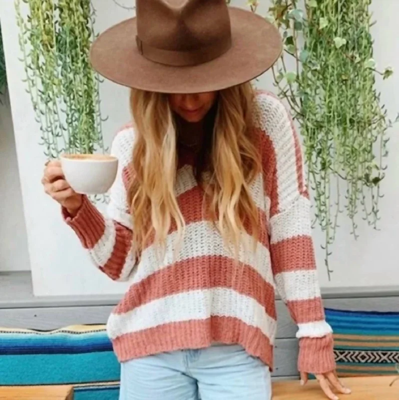 Shaw Sweater in Mauve Terry Blend Velvet Blend Canvas Blend