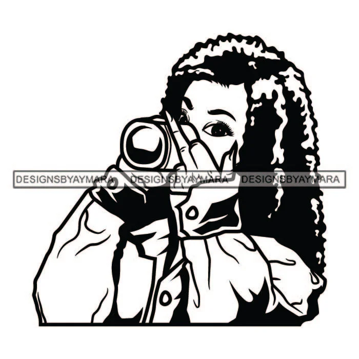 Black Woman Drinking Tea Coffee Cup Showing Middle Finger Standing Wearing Summer Jacket Black Curly Hairs Hair Black And White SVG JPG PNG Vector Clipart Cricut Silhouette Cut Cutting Denim Jacket Leather Jacket Suede Jacket