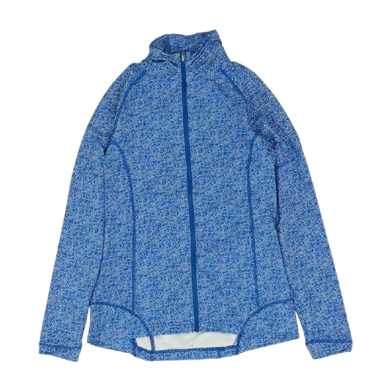 Blue Chevron Active Jacket Toggled Jacket Drawstring Jacket Belted Jacket