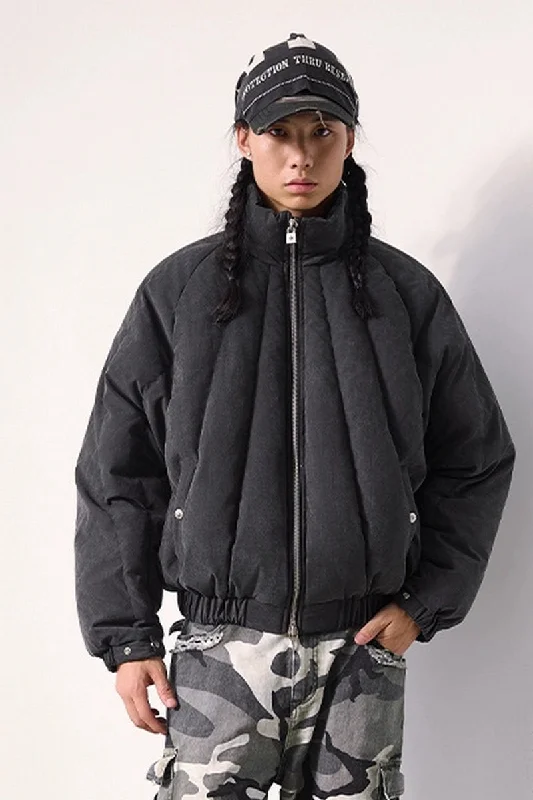 Puffer Down Jacket Hoodie Zip-Up Jacket Button-Up Jacket