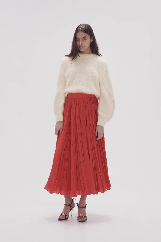 Wondrous Pleated Satin Skirt denim skirt classic