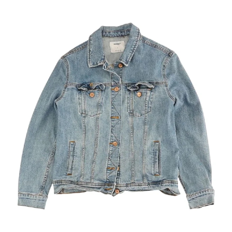Blue Solid Denim Jacket Cotton Jacket Linen Jacket Terry Jacket