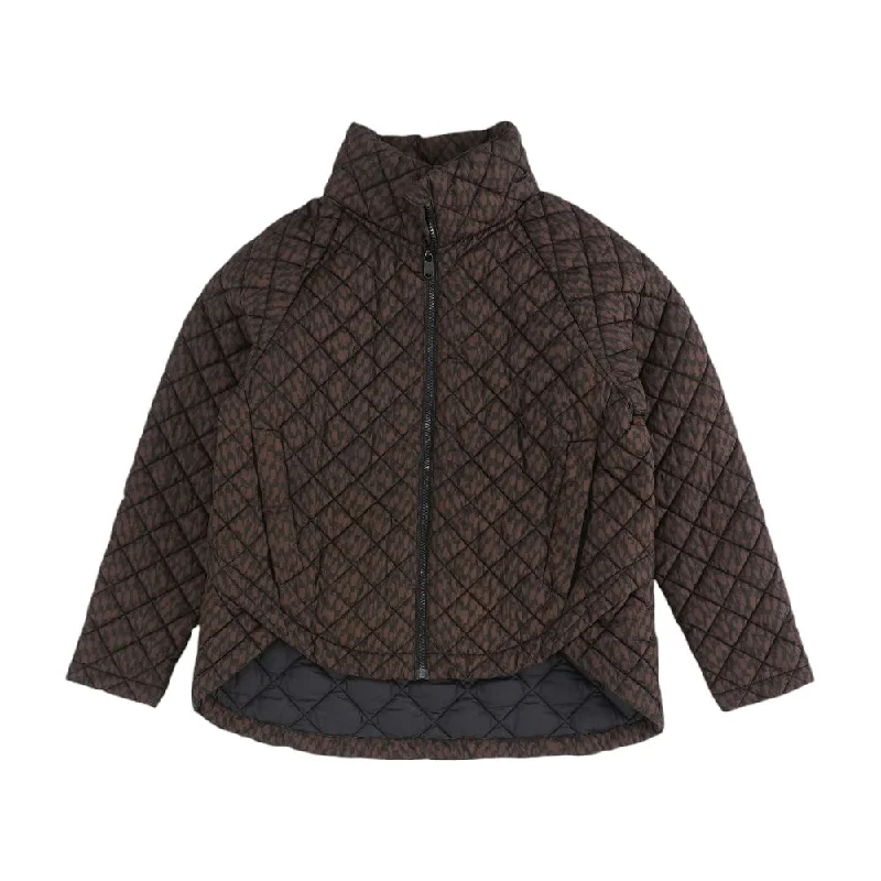 Brown Graphic Puffer Jacket Denim Jacket Leather Jacket Suede Jacket