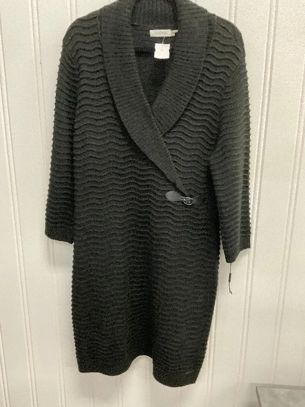Dress Sweater By Calvin Klein In Black, Size:Xl Front Pockets Side Pockets Patch Pockets Dress Sweater By Calvin Klein In Black, Size:Xl Front Pockets Side Pockets Patch Pockets