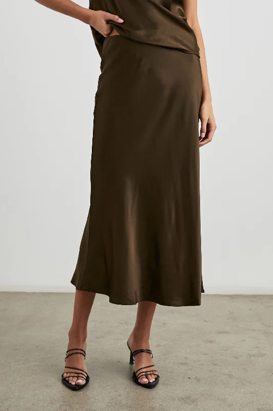 ANYA SKIRT - DARK MOSS linen skirt natural