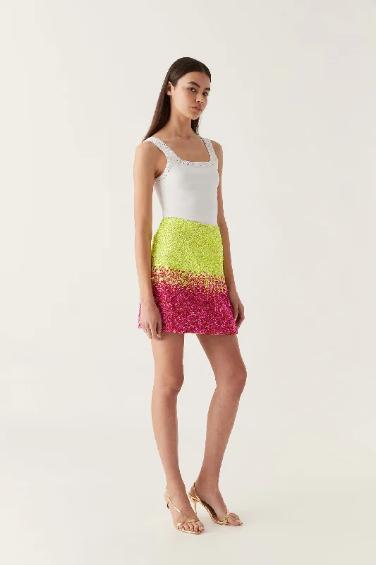 Calypso Ombre Mini Skirt denim skirt casual