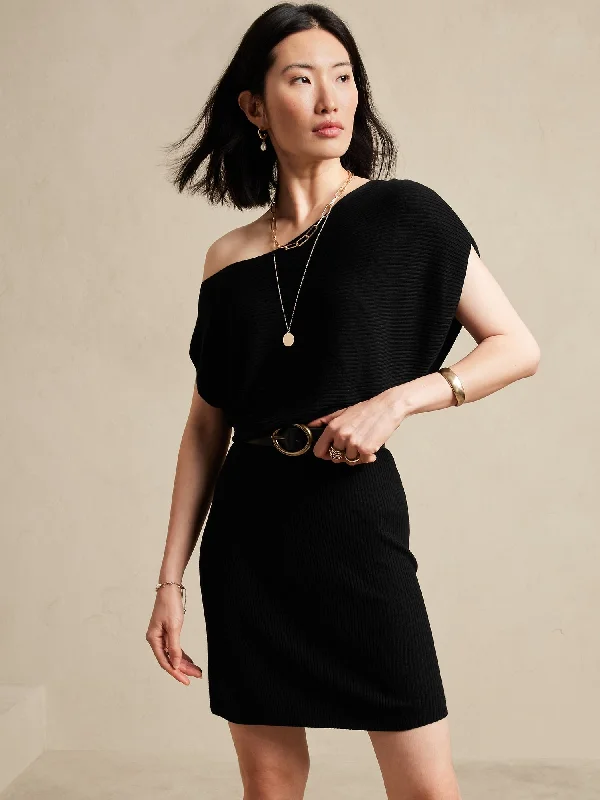 Rib Sweater Dress Ribbed Striped Patterned